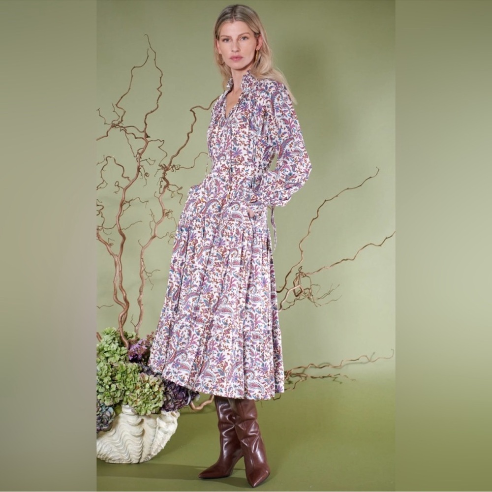 Never & Noot Tilly Dress Autumn Paisley Dress Size Large